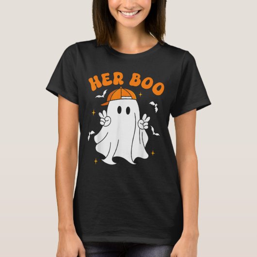 Her Boo &amp; His Boo Funny Matching Halloween Cou Tシャツ (正面)