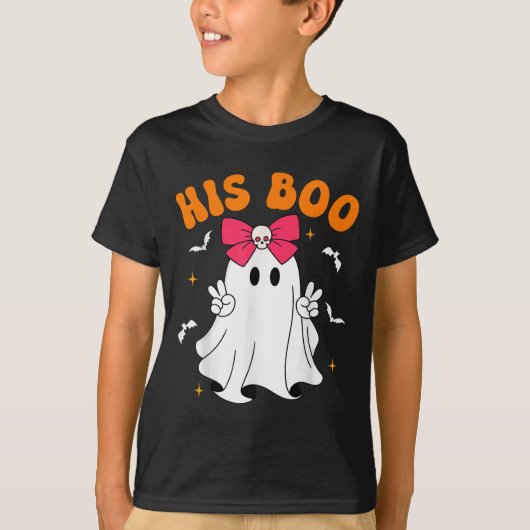 Her Boo & His Boo Funny Matching Halloween Cou Tシャツ (正面)