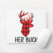 Her Buck Deer Hunting Christmas Husband Gift Coupl マウスパッド (マウス)