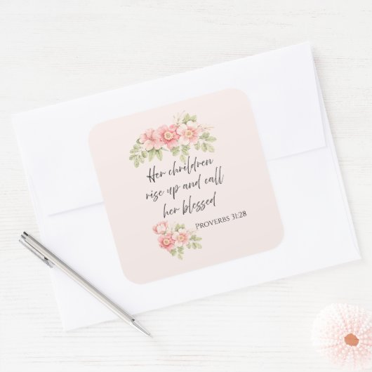 Her children rise up and call her blessed スクエアシール (封筒)