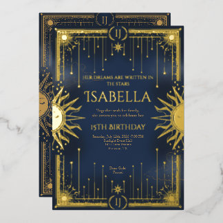 Her dreams are written in the stars 箔招待状