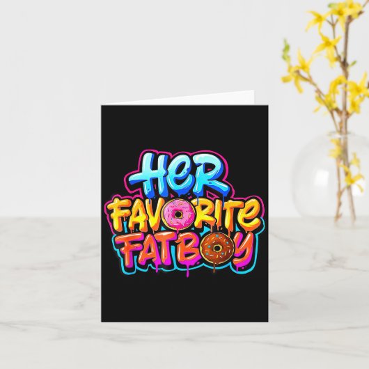 Her Favorite Fatboy Funny Donut Lover Humor  カード (黄色い花)