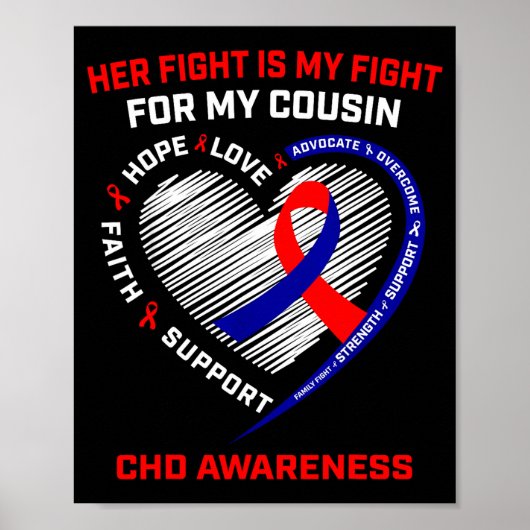 Her Fight Cousin Chd Awareness Heart Disease Graph ポスター (正面)