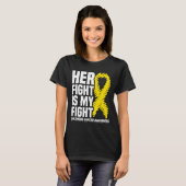 Her Fight Is My Fight リボン 小児がん啓発 Tシャツ (正面フル)