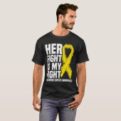 Her Fight Is My Fight リボン 小児がん啓発 Tシャツ (正面フル)