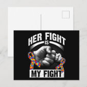 Her Fight Is My Fight Autism Awareness and Support ポストカード (正面/裏面)
