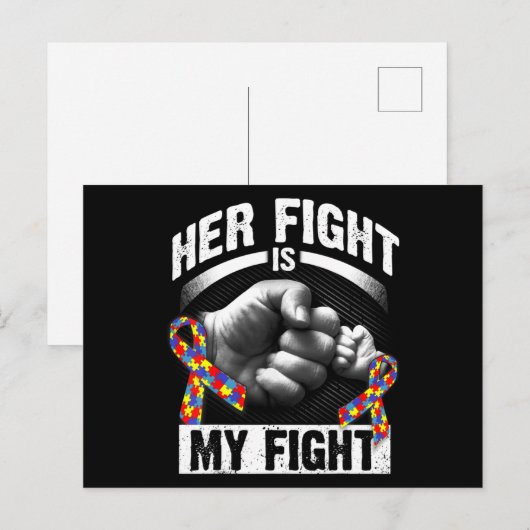 Her Fight Is My Fight Autism Awareness and Support ポストカード (正面/裏面)