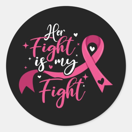 Her Fight Is My Fight Breast Cancer Awareness ラウンドシール (正面)
