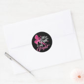 Her Fight Is My Fight Breast Cancer Awareness Pink ラウンドシール (封筒)