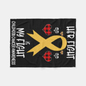 Her Fight Is My Fight Childhood Cancer Awareness B フリースブランケット (正面(横))