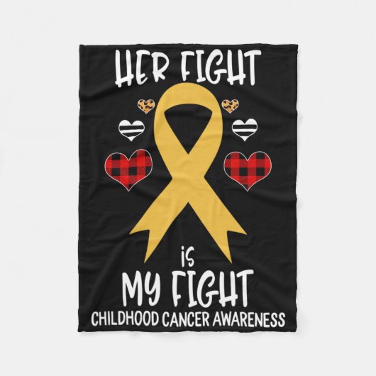 Her Fight Is My Fight Childhood Cancer Awareness B フリースブランケット (正面)