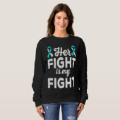 Her Fight is My Fight Dysautonomia Awareness Ribbo スウェットシャツ (正面フル)