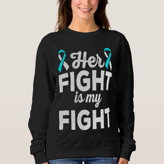 Her Fight is My Fight Dysautonomia Awareness Ribbo スウェットシャツ (正面)