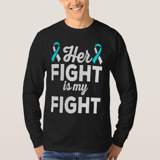 Her Fight is My Fight Dysautonomia Awareness Ribbo Tシャツ (正面)