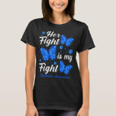 Her Fight Is My Fight Dystonia Awareness Butterfly Tシャツ (正面)