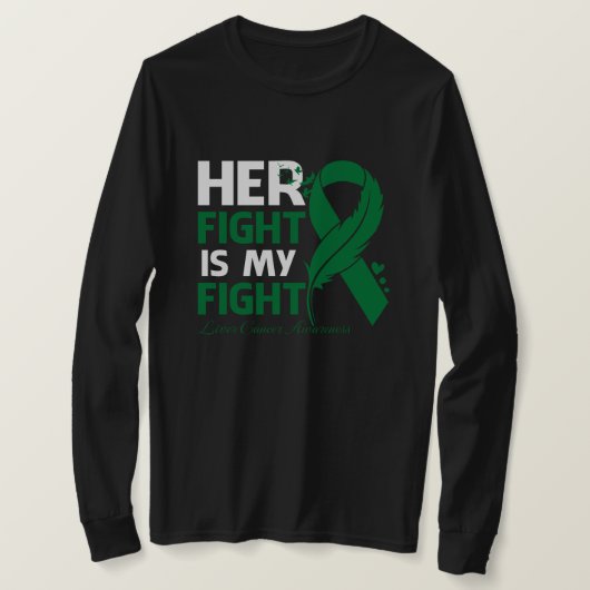 Her Fight Is My Fight LIVER CANCER AWARENESS Feath Tシャツ (デザイン正面)