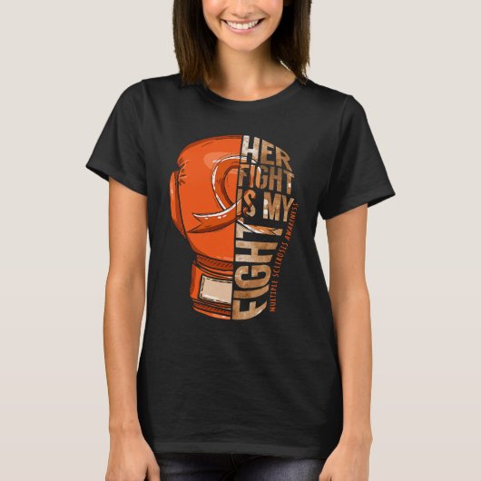 Her Fight Is My Fight Multiple Sclerosis Orange Ri Tシャツ (正面)