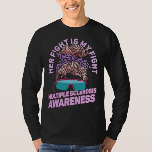 Her Fight is My Fight Orange Multiple Sclerosis Aw Tシャツ (正面)