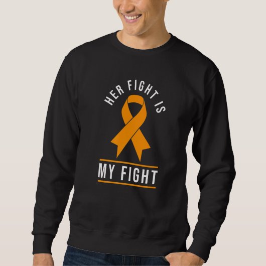 Her Fight Is My Fight  Orange Ribbon Ms Awareness スウェットシャツ (正面)