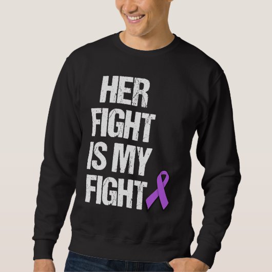 Her Fight Is My Fight Purple Ribbon Epilepsy Aware スウェットシャツ (正面)