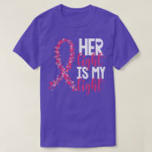 Her Fight Is My Fight Warrior Pink Ribbon Breast C Tシャツ (デザイン正面)