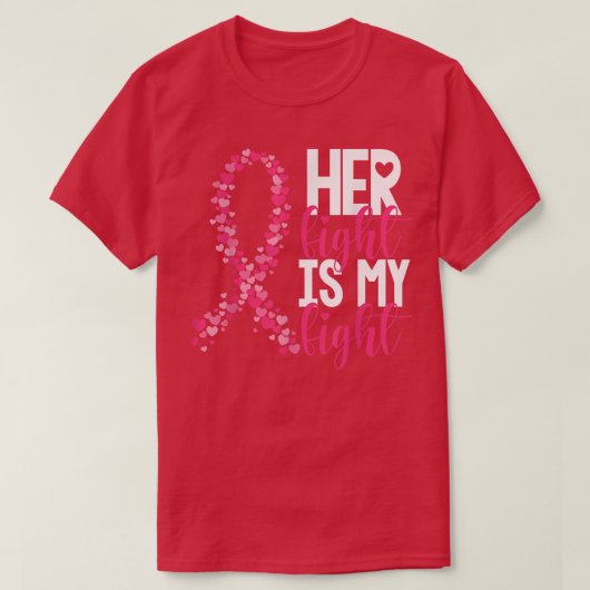 Her Fight Is My Fight Warrior Pink Ribbon Breast C Tシャツ (デザイン正面)