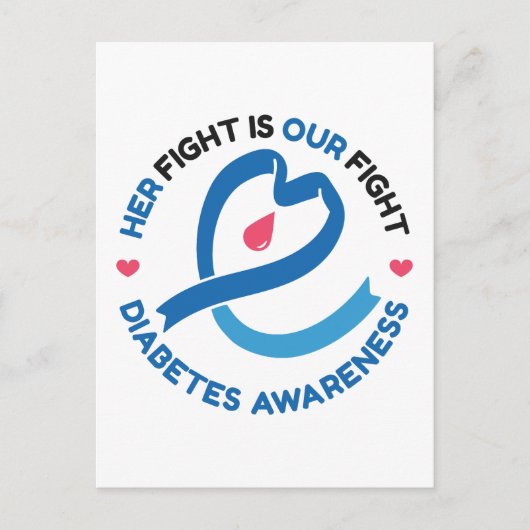 Her Fight Is Our Fight – Diabetes Awareness ポストカード (正面)