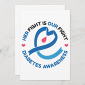 Her Fight Is Our Fight – Diabetes Awareness 招待状 (正面/裏面)
