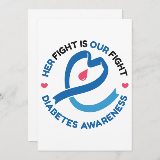 Her Fight Is Our Fight – Diabetes Awareness 招待状 (正面/裏面)