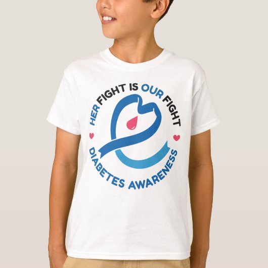 Her Fight Is Our Fight – Diabetes Awareness Tシャツ (正面)
