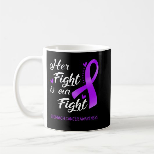 Her Fight is Our Fight Stomach Cancer Awareness Su コーヒーマグカップ (左)