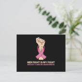 Her Fight My Fight Family Matching Breast Cancer ポストカード (スタンド正面)