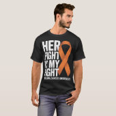Her Fight My Fight Orange Ribbon Leukemia Cancer  Tシャツ (正面フル)