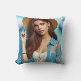 "Her gaze shines brighter than summer　クッション クッション