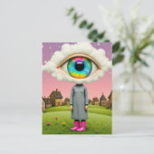 Her head in the clouds surreal art ポストカード (スタンド正面)