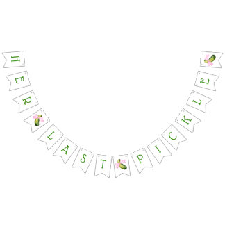 Her Last Pickle! Bridal Shower Decorations バンティングフラッグ