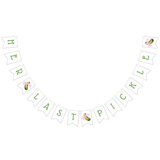 Her Last Pickle! Bridal Shower Decorations バンティングフラッグ (全)