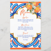 Her Main Squeezeオレンジ色の青いメニューカード (正面)