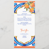 Her Main Squeezeオレンジ色の青いメニューカード メニュー (裏面)