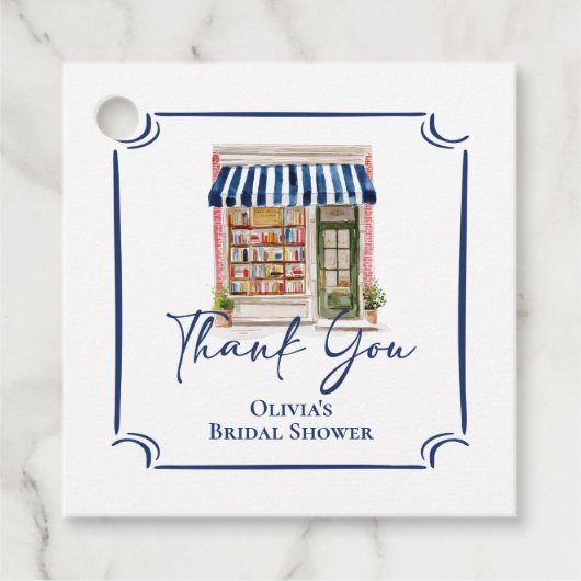 Her New Chapter Begins Book themed Bridal Shower フェイバータグ (正面)