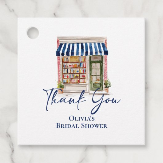 Her New Chapter Begins Book themed Bridal Shower フェイバータグ (正面)