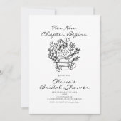 Her New Chapter Begins Book themed Bridal Shower 招待状 (正面)