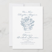 Her New Chapter Begins Book themed Bridal Shower 招待状 (正面)