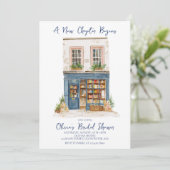 Her New Chapter Begins Book themed Bridal Shower 招待状 (スタンド正面)