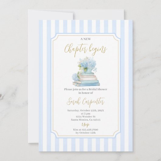 Her Next Chapter Begins Bridal Shower Invitation 招待状 (正面)