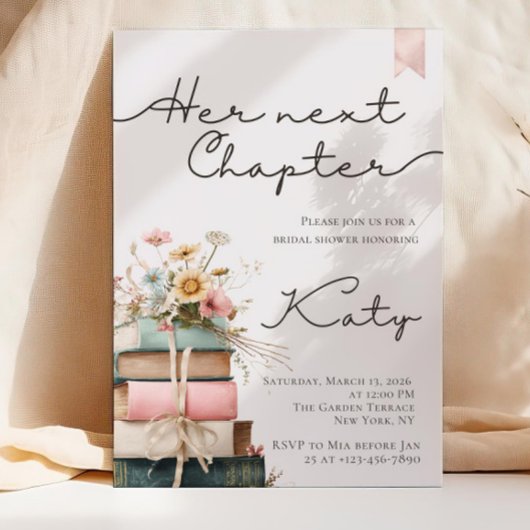 Her Next Chapter Bridal Shower Invitation, Book  招待状