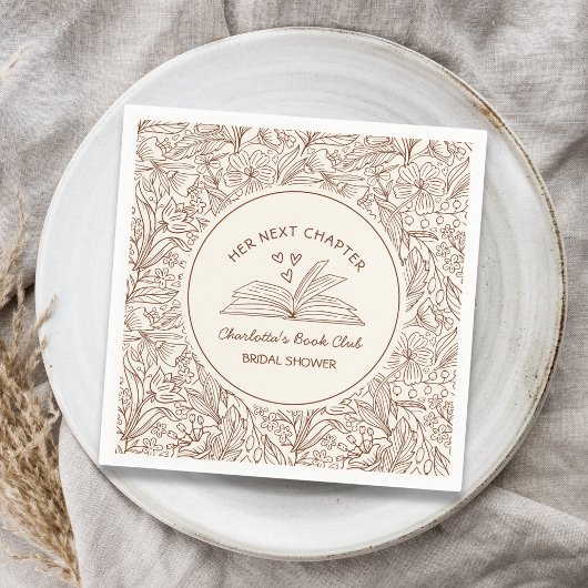 Her Next Chapter Brown Book Club Bridal Shower スタンダードカクテルナプキン