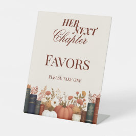 Her Next Chapter Fall Book Theme Bridal Shower 台座サイン