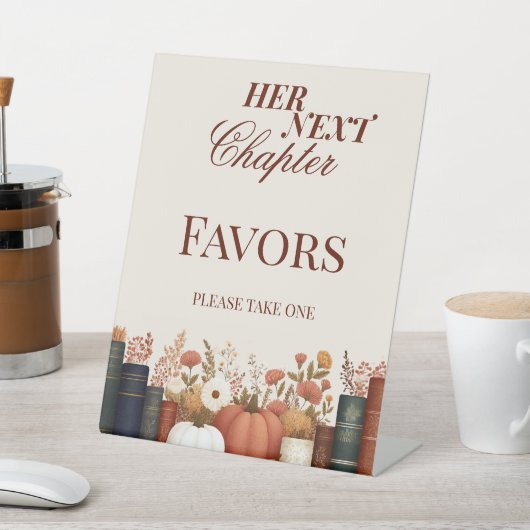 Her Next Chapter Fall Book Theme Bridal Shower 台座サイン (インサイチュ)
