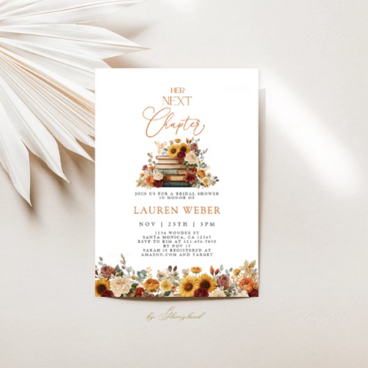 Her Next Chapter Fall Bridal Shower Invitation 招待状